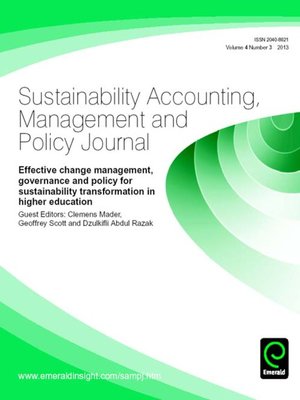 cover image of Sustainability Accounting, Management and Policy Journal, Volume 4, Issue 3